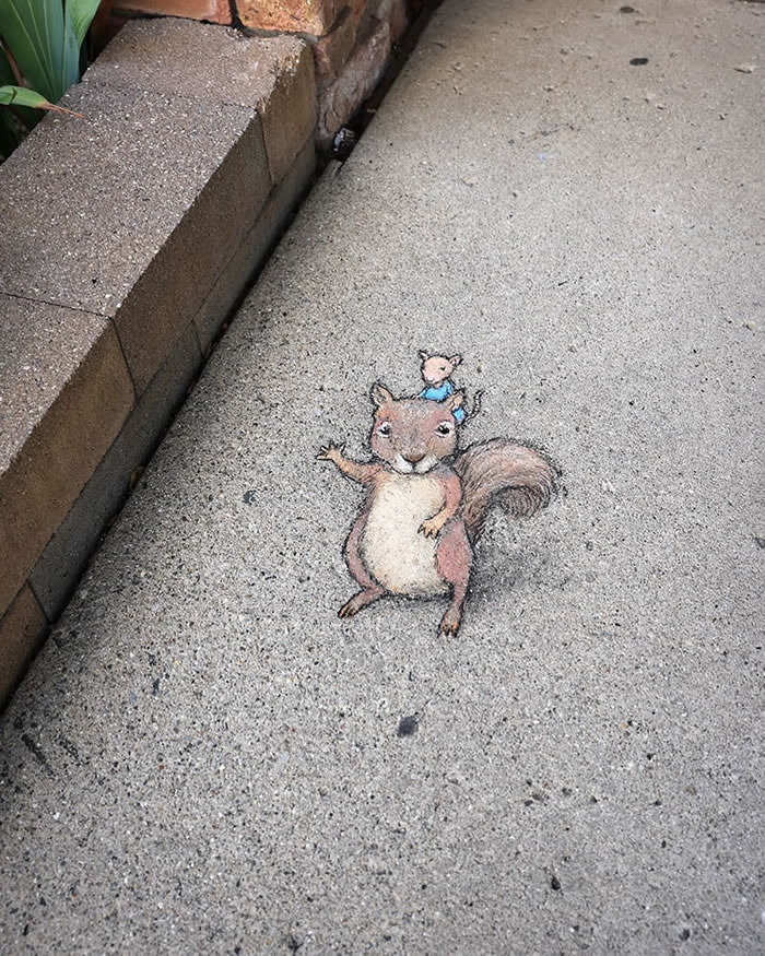 Chalk Street Art by David Zinn