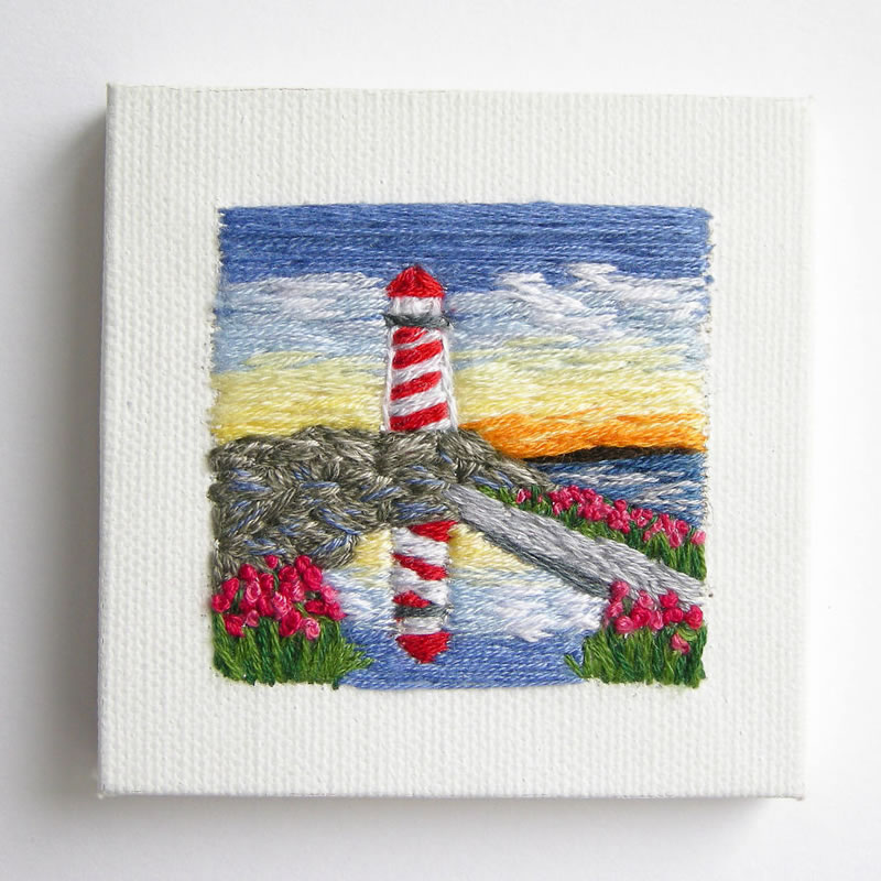 Embroidery Art Of Landscapes by Artist Carolina