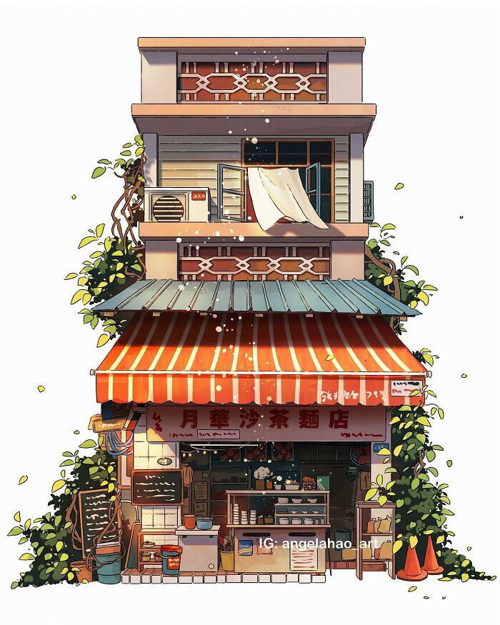 Japanese Houses Illustrations By Angela Hao