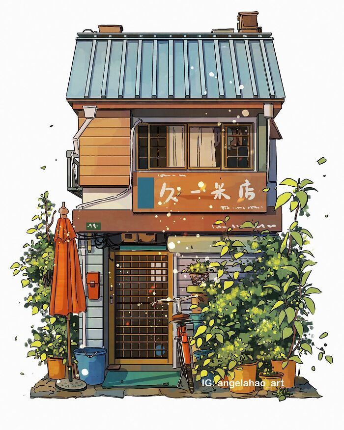 Japanese Houses Illustrations By Angela Hao