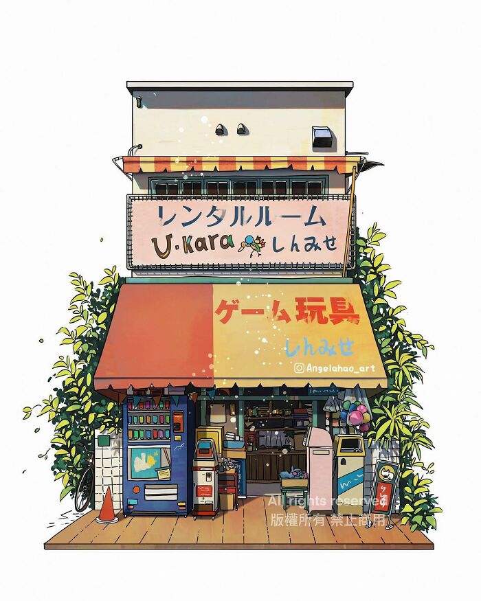 Japanese Houses Illustrations By Angela Hao