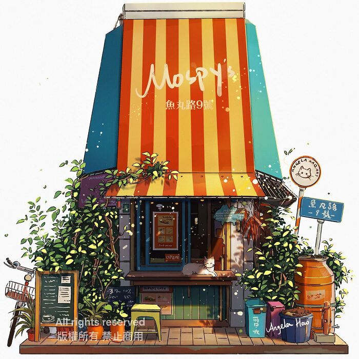 Japanese Houses Illustrations By Angela Hao