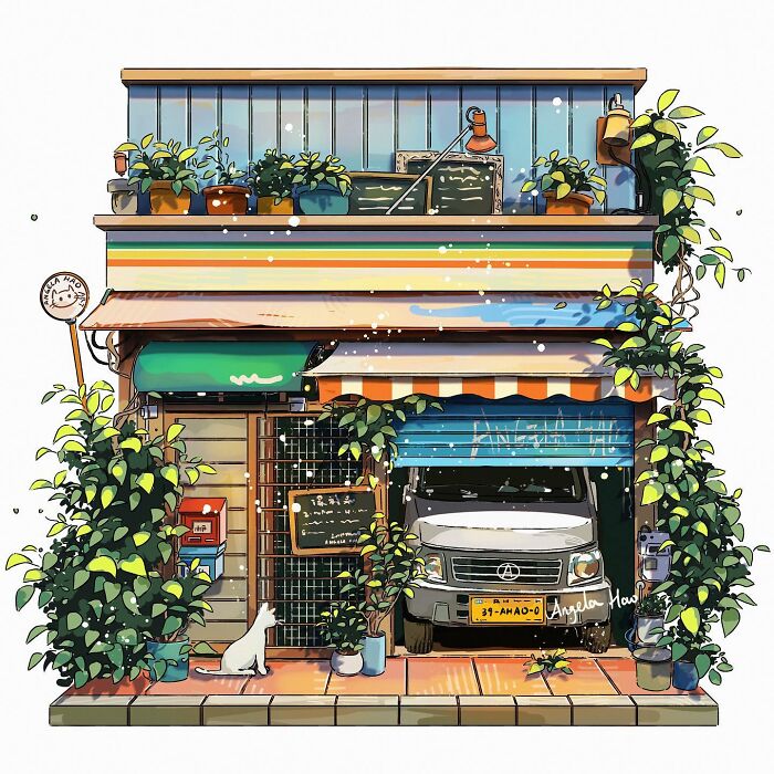 Japanese Houses Illustrations By Angela Hao