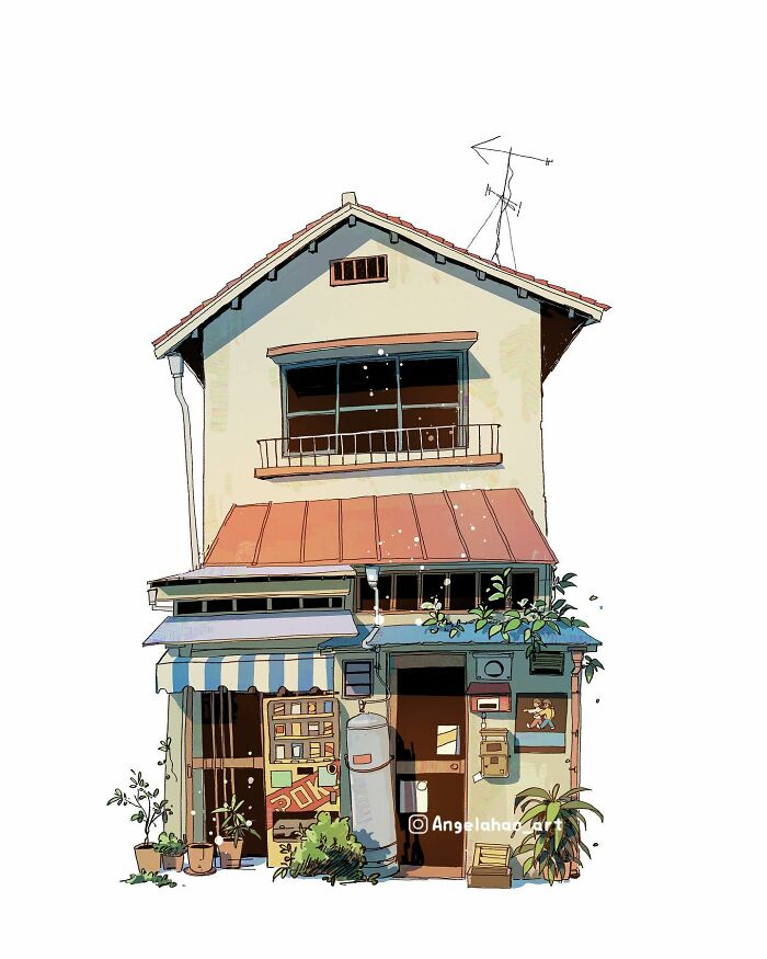 Japanese Houses Illustrations By Angela Hao