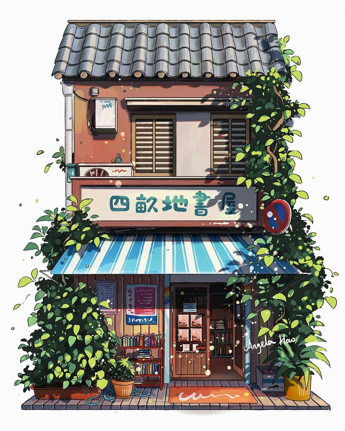 Japanese Houses Illustrations By Angela Hao