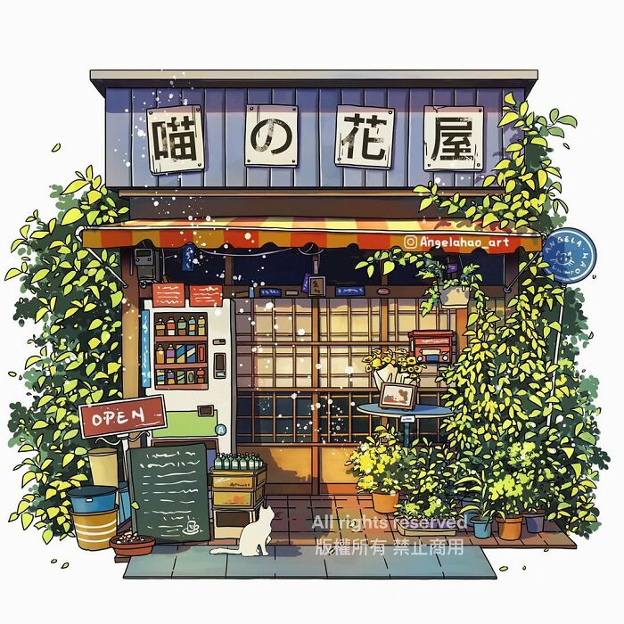 Japanese Houses Illustrations By Angela Hao