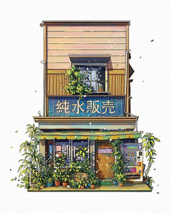 Japanese Houses Illustrations By Angela Hao