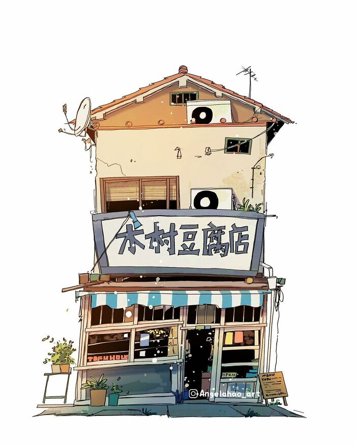 Japanese Houses Illustrations By Angela Hao