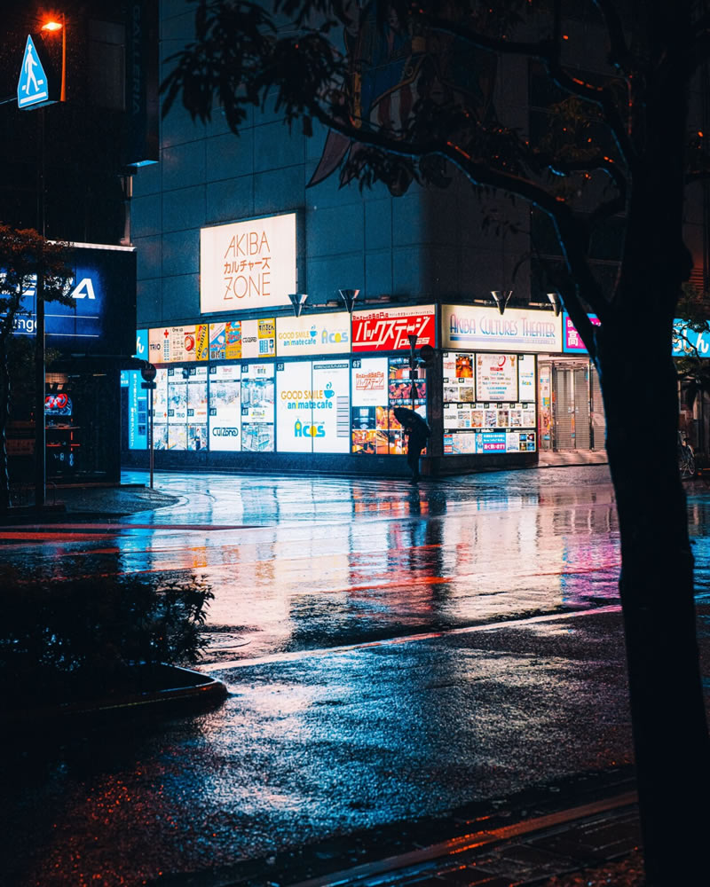 The Streets Of Akihabara In The Night By Junya Watanabe