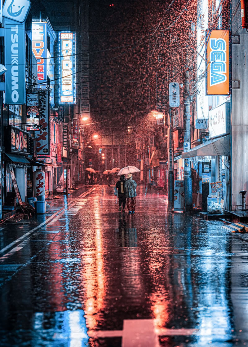 The Streets Of Akihabara In The Night By Junya Watanabe