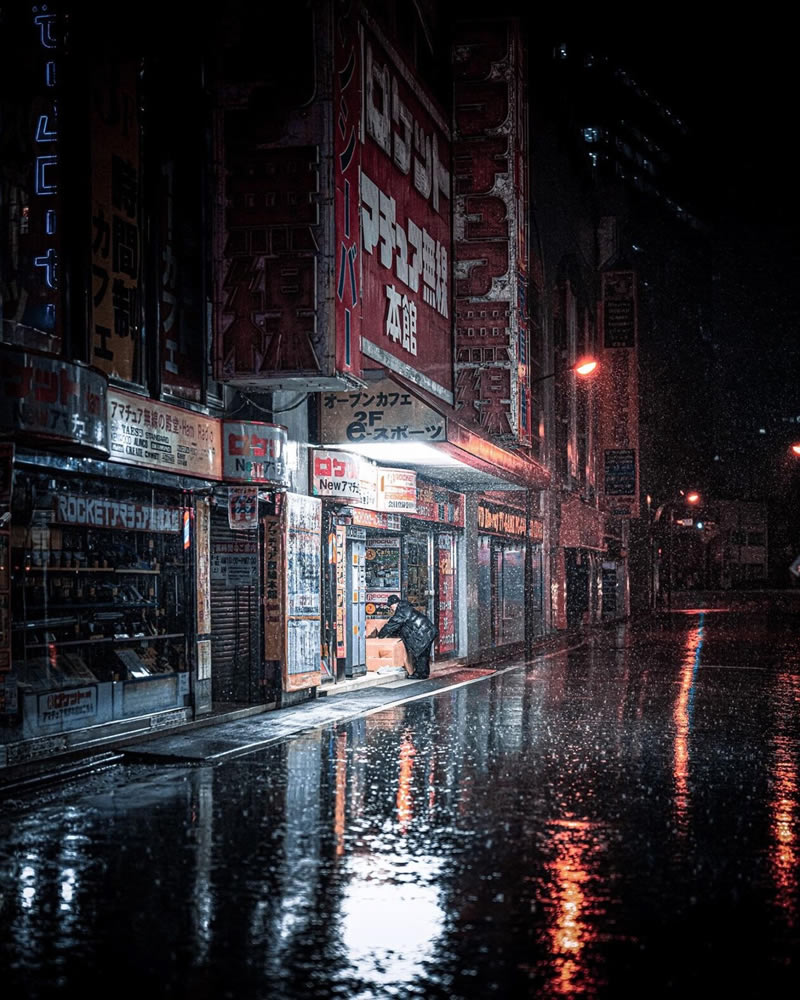 The Streets Of Akihabara In The Night By Junya Watanabe