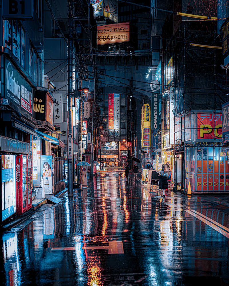 The Streets Of Akihabara In The Night By Junya Watanabe