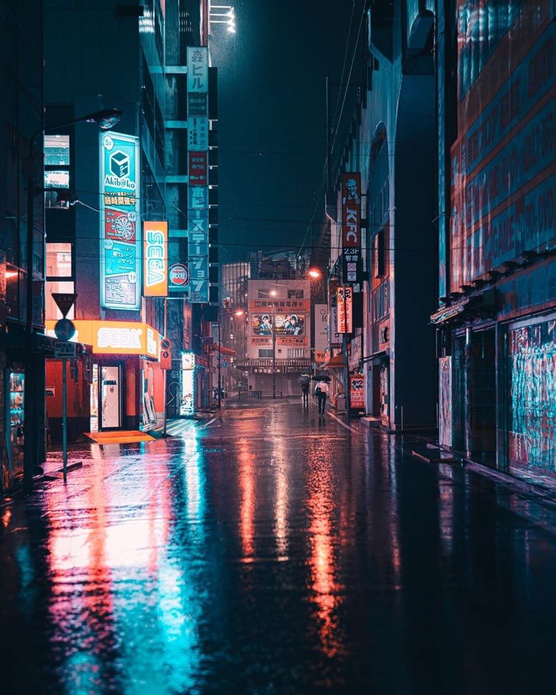 The Streets Of Akihabara In The Night By Junya Watanabe