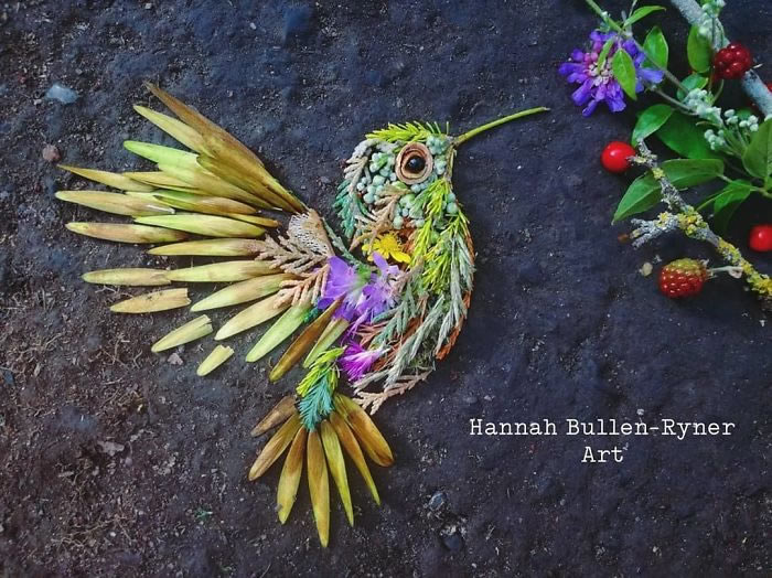 Bird Portraits Using Leaves And Flowers By Hannah Bullen-Ryner 