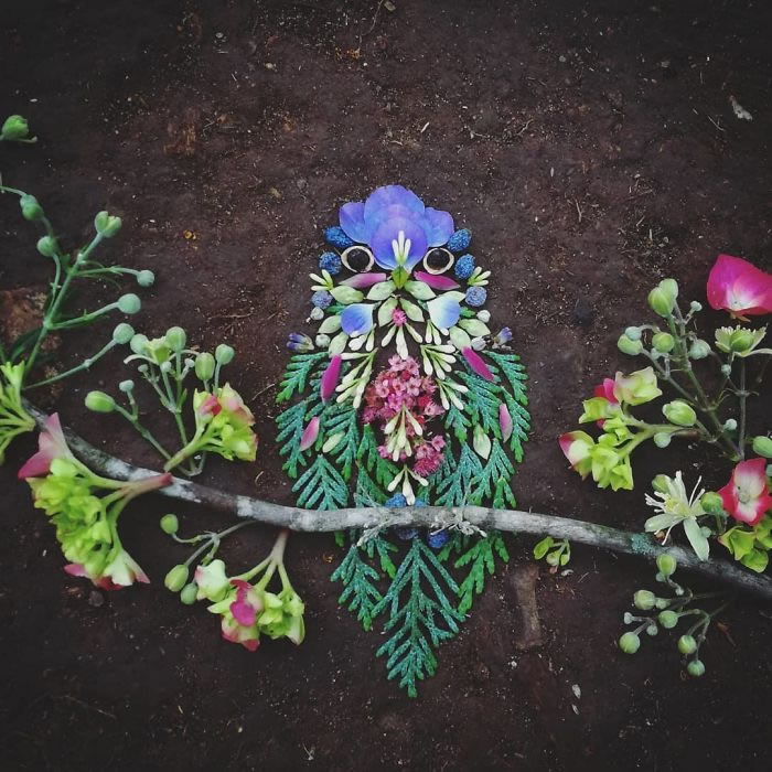 Bird Portraits Using Leaves And Flowers By Hannah Bullen-Ryner 