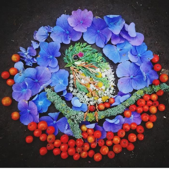 Bird Portraits Using Leaves And Flowers By Hannah Bullen-Ryner 