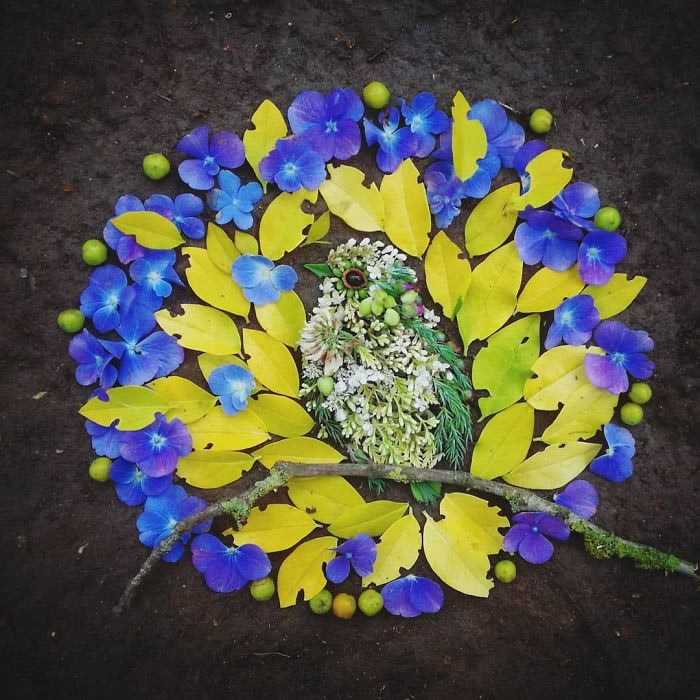 Bird Portraits Using Leaves And Flowers By Hannah Bullen-Ryner 