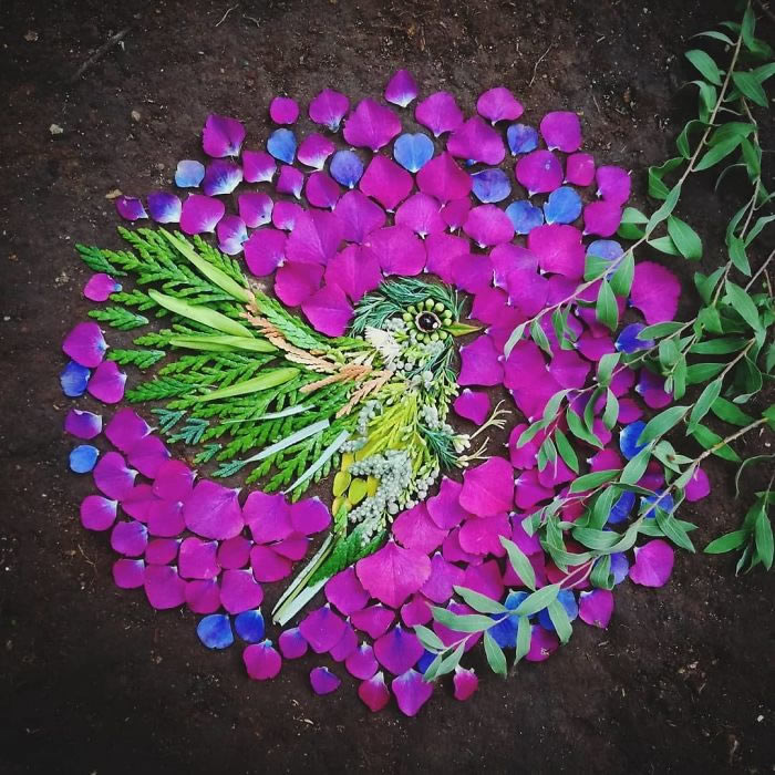 Bird Portraits Using Leaves And Flowers By Hannah Bullen-Ryner 