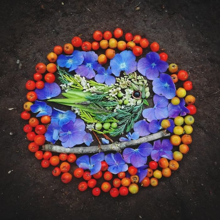 Bird Portraits Using Leaves And Flowers By Hannah Bullen-Ryner 