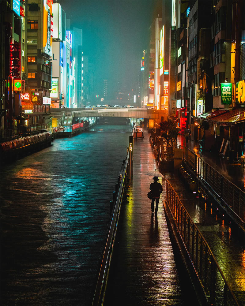 Reflective Rainy Nights Of Osaka By Omi Kim