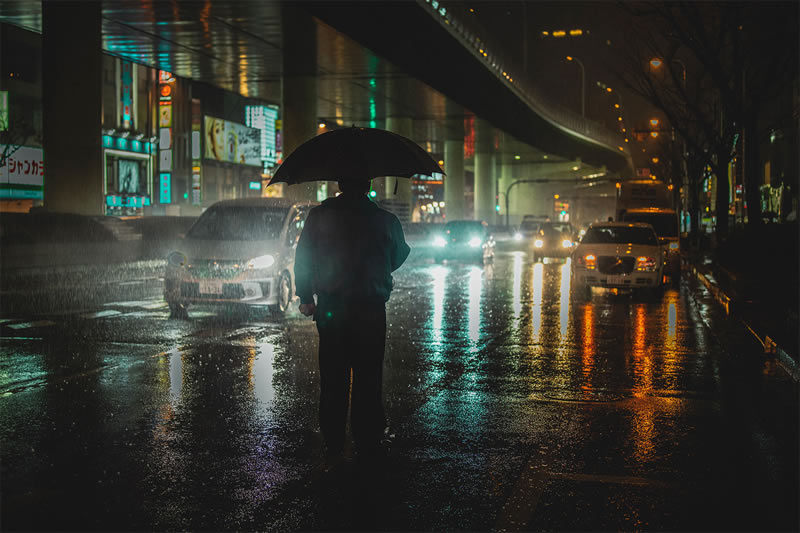 Reflective Rainy Nights Of Osaka By Omi Kim