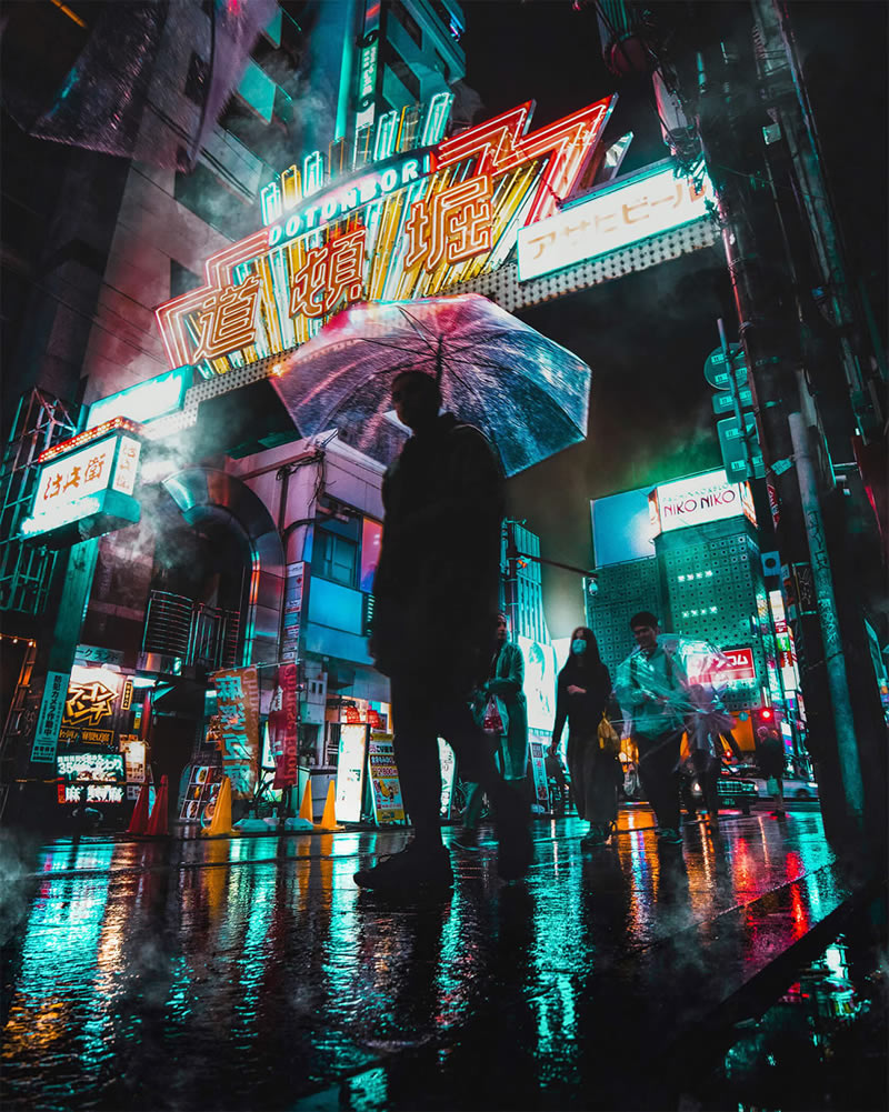 Reflective Rainy Nights Of Osaka By Omi Kim