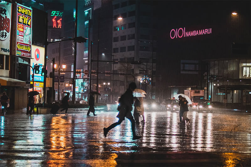 Reflective Rainy Nights Of Osaka By Omi Kim