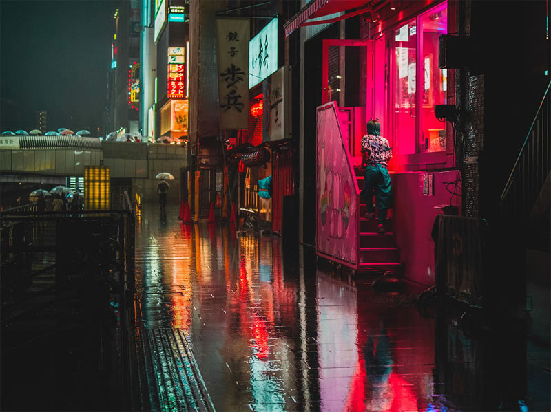 Reflective Rainy Nights Of Osaka By Omi Kim