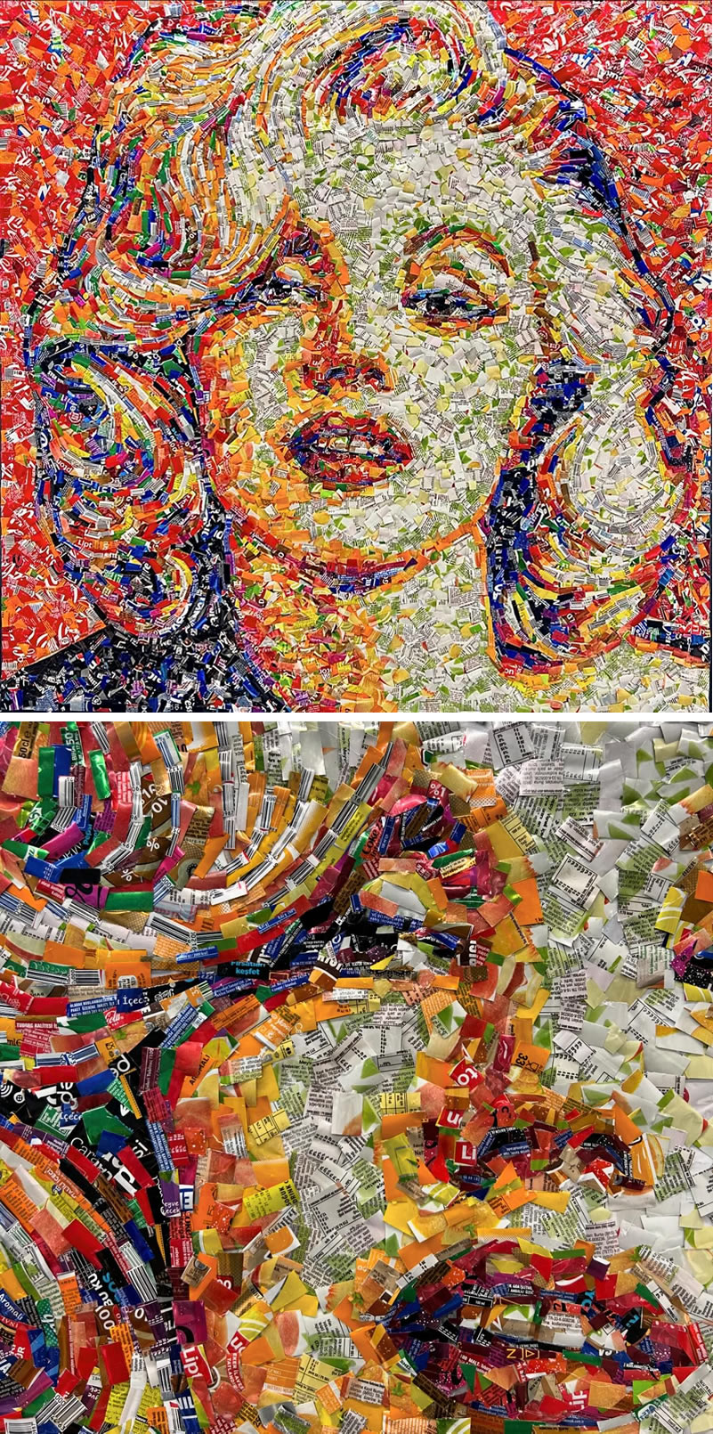 Incredible Collage Portraits Using Waste Materials By Deniz Sagdic