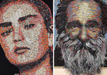 Incredible Collage Portraits Using Waste Materials By Deniz Sagdic