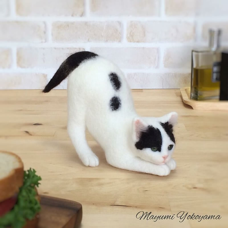 Realistic Cats With Felt Wool By Mayumi Yamamoto