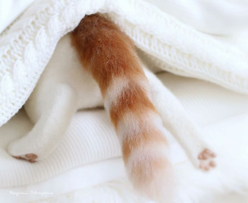 Realistic Cats With Felt Wool By Mayumi Yamamoto