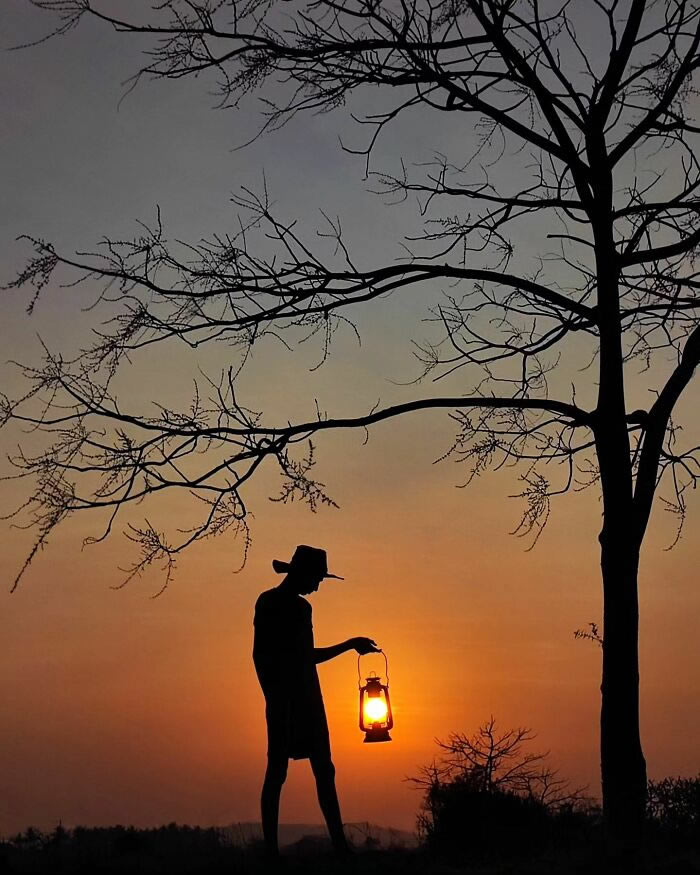 Silhouettes And Stories During Sunset By Aaditya Shrirang Bhat