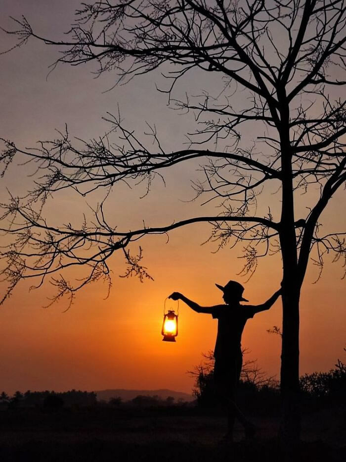 Silhouettes And Stories During Sunset By Aaditya Shrirang Bhat