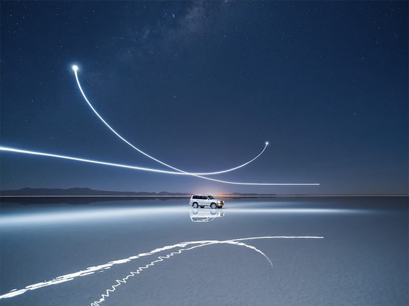 Landscape Photos By Attaching LED Lights To Drones By Reuben Wu