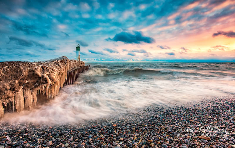 Lighthouse In Various Seasons By Trevor Pottelberg