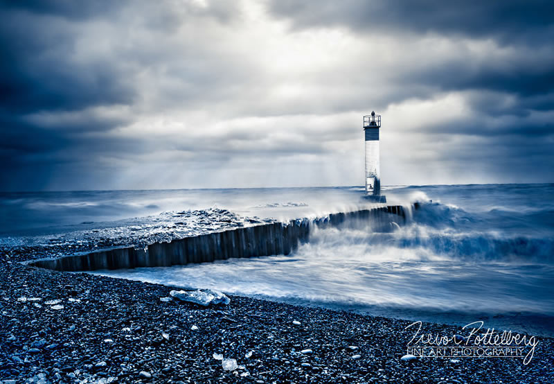 Lighthouse In Various Seasons By Trevor Pottelberg