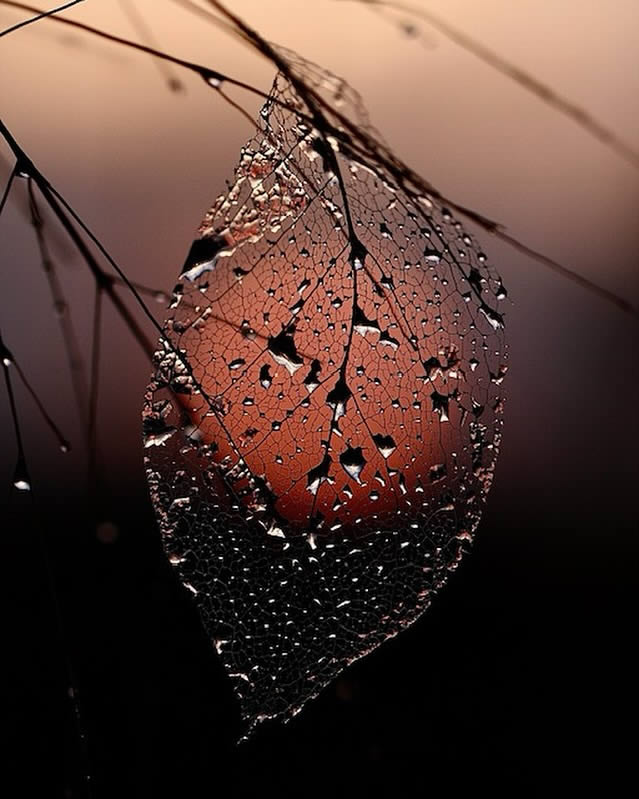 Macro Photos Of Leaves With Water Drops By Dorota Ulman