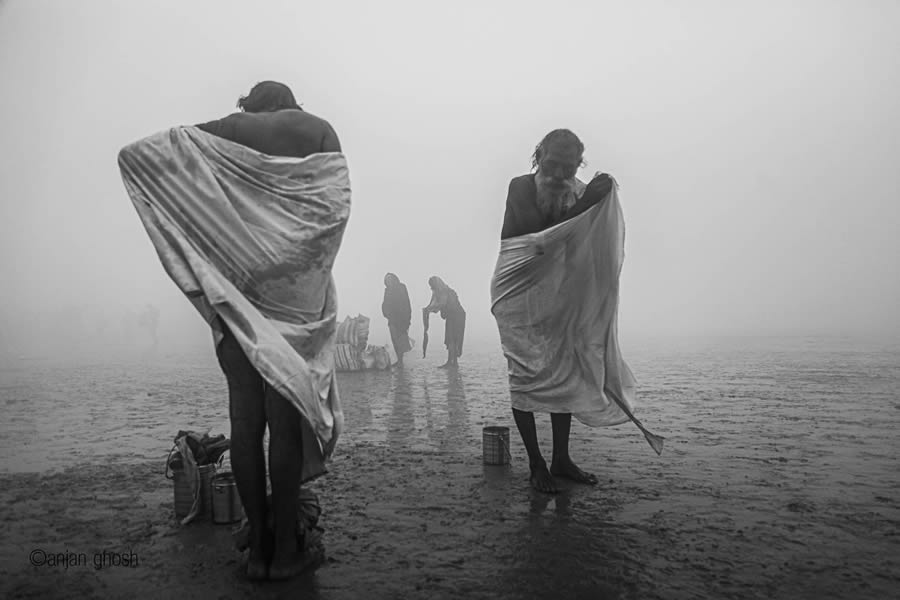 Ganges River Makar Sankranti by Anjan Ghosh