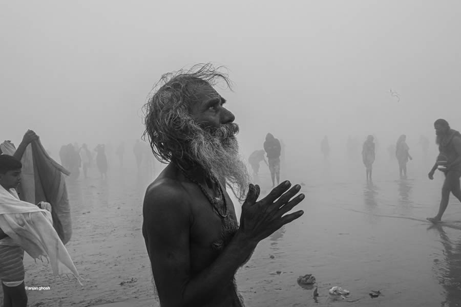 Ganges River Makar Sankranti by Anjan Ghosh