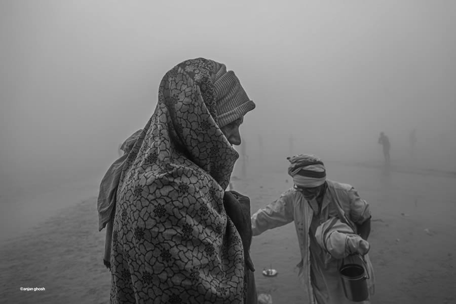 Ganges River Makar Sankranti by Anjan Ghosh