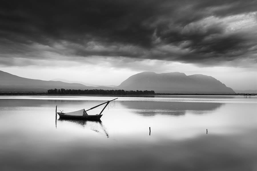 Mesolongi Lagoon Black and White Landscapes by George Digalakis