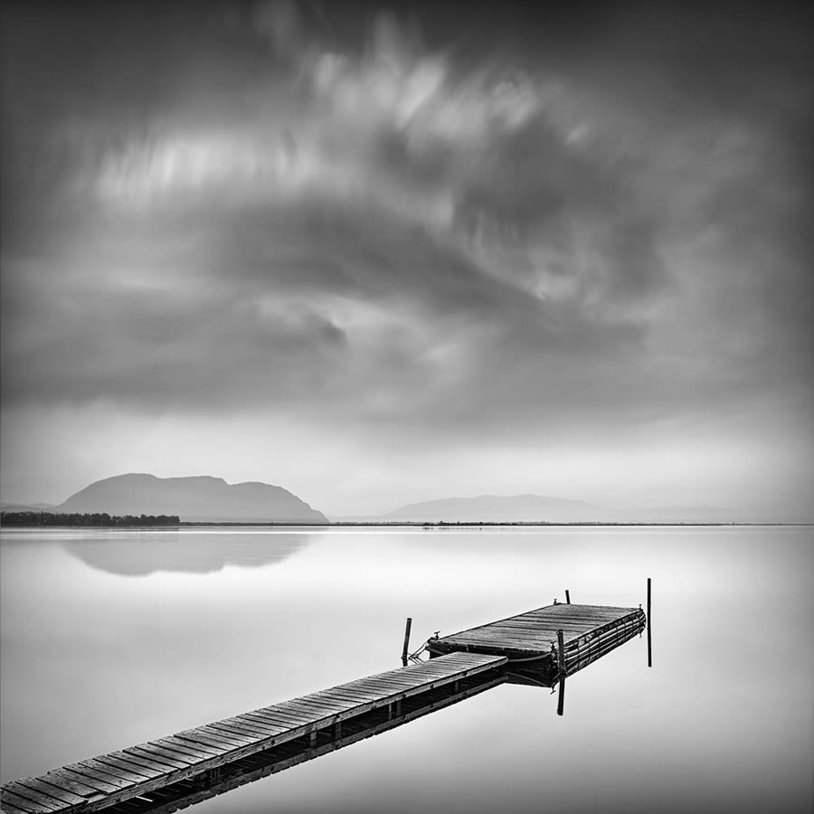 Mesolongi Lagoon Black and White Landscapes by George Digalakis