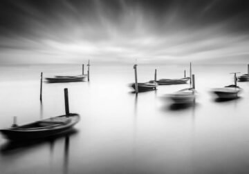 Mesolongi Lagoon Black and White Landscapes by George Digalakis