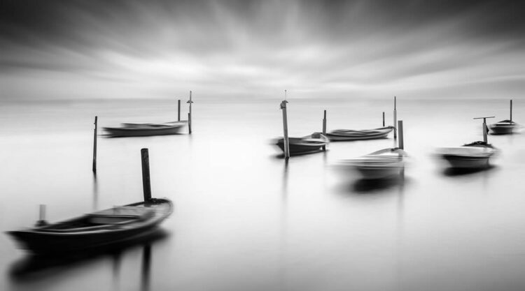 Mesolongi Lagoon Black and White Landscapes by George Digalakis