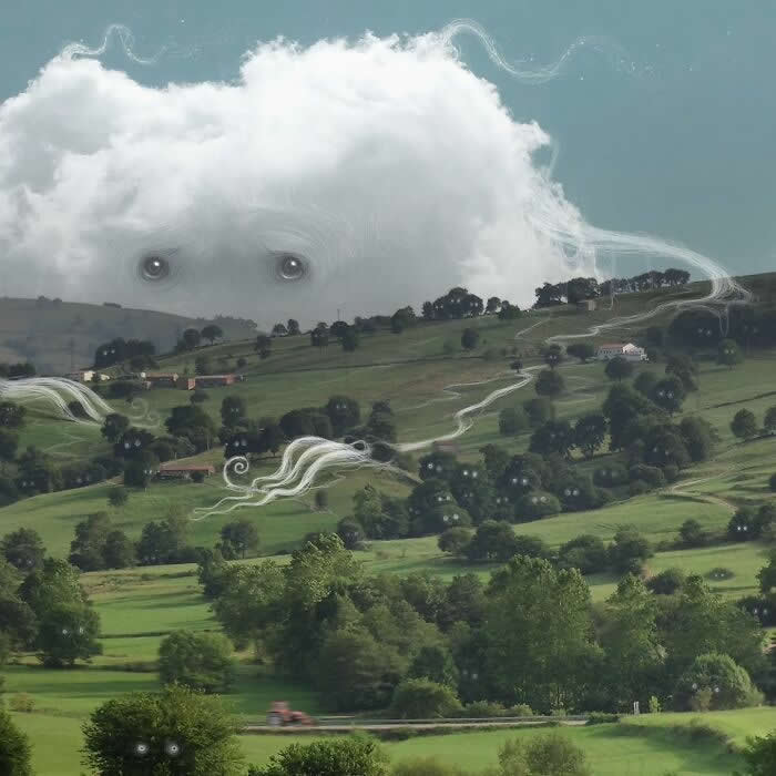 Serene Landscapes with Hauntingly Beautiful Cloud Illustrations by Vorja Sanchez